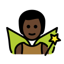 OpenMoji 13.1  🧚🏿‍♂️  Man Fairy: Dark Skin Tone Emoji