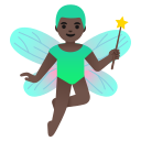 Google (Android 12L)  🧚🏿‍♂️  Man Fairy: Dark Skin Tone Emoji