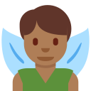 Twitter (Twemoji 14.0)  🧚🏾‍♂️  Man Fairy: Medium-dark Skin Tone Emoji