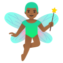 Google (Android 12L)  🧚🏾‍♂️  Man Fairy: Medium-dark Skin Tone Emoji