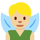 Twitter (Twemoji 14.0)  🧚🏼‍♂️  Man Fairy: Medium-light Skin Tone Emoji