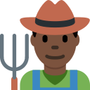 Twitter (Twemoji 14.0)  👨🏿‍🌾  Man Farmer: Dark Skin Tone Emoji