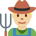 Twitter (Twemoji 14.0)  👨🏼‍🌾  Man Farmer: Medium-light Skin Tone Emoji