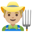 Google (Android 12L)  👨🏼‍🌾  Man Farmer: Medium-light Skin Tone Emoji