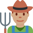 Twitter (Twemoji 14.0)  👨🏽‍🌾  Man Farmer: Medium Skin Tone Emoji