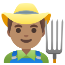 Google (Android 12L)  👨🏽‍🌾  Man Farmer: Medium Skin Tone Emoji