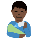 Twitter (Twemoji 14.0)  👨🏿‍🍼  Man Feeding Baby: Dark Skin Tone Emoji