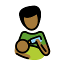 OpenMoji 13.1  👨🏾‍🍼  Man Feeding Baby: Medium-dark Skin Tone Emoji