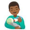 Google (Android 12L)  👨🏾‍🍼  Man Feeding Baby: Medium-dark Skin Tone Emoji