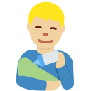 Twitter (Twemoji 14.0)  👨🏼‍🍼  Man Feeding Baby: Medium-light Skin Tone Emoji