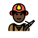 OpenMoji 13.1  👨🏿‍🚒  Man Firefighter: Dark Skin Tone Emoji