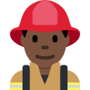 Twitter (Twemoji 14.0)  👨🏿‍🚒  Man Firefighter: Dark Skin Tone Emoji