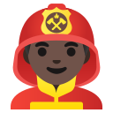 Google (Android 12L)  👨🏿‍🚒  Man Firefighter: Dark Skin Tone Emoji