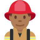 Twitter (Twemoji 14.0)  👨🏾‍🚒  Man Firefighter: Medium-dark Skin Tone Emoji