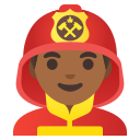 Google (Android 12L)  👨🏾‍🚒  Man Firefighter: Medium-dark Skin Tone Emoji