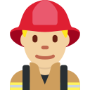 Twitter (Twemoji 14.0)  👨🏼‍🚒  Man Firefighter: Medium-light Skin Tone Emoji