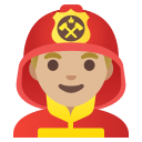 Google (Android 12L)  👨🏼‍🚒  Man Firefighter: Medium-light Skin Tone Emoji