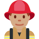 Twitter (Twemoji 14.0)  👨🏽‍🚒  Man Firefighter: Medium Skin Tone Emoji