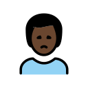OpenMoji 13.1  🙍🏿‍♂️  Man Frowning: Dark Skin Tone Emoji