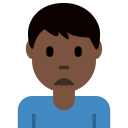 Twitter (Twemoji 14.0)  🙍🏿‍♂️  Man Frowning: Dark Skin Tone Emoji