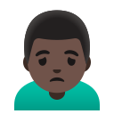 Google (Android 12L)  🙍🏿‍♂️  Man Frowning: Dark Skin Tone Emoji