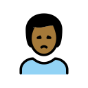OpenMoji 13.1  🙍🏾‍♂️  Man Frowning: Medium-dark Skin Tone Emoji