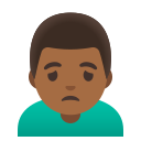Google (Android 12L)  🙍🏾‍♂️  Man Frowning: Medium-dark Skin Tone Emoji