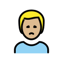 OpenMoji 13.1  🙍🏼‍♂️  Man Frowning: Medium-light Skin Tone Emoji