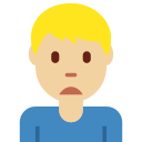 Twitter (Twemoji 14.0)  🙍🏼‍♂️  Man Frowning: Medium-light Skin Tone Emoji