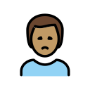 OpenMoji 13.1  🙍🏽‍♂️  Man Frowning: Medium Skin Tone Emoji