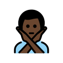 OpenMoji 13.1  🙅🏿‍♂️  Man Gesturing NO: Dark Skin Tone Emoji