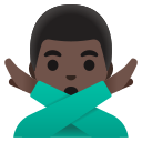 Google (Android 12L)  🙅🏿‍♂️  Man Gesturing NO: Dark Skin Tone Emoji