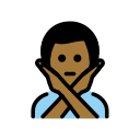 OpenMoji 13.1  🙅🏾‍♂️  Man Gesturing NO: Medium-dark Skin Tone Emoji