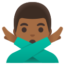 Google (Android 12L)  🙅🏾‍♂️  Man Gesturing NO: Medium-dark Skin Tone Emoji