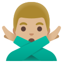 Google (Android 12L)  🙅🏼‍♂️  Man Gesturing NO: Medium-light Skin Tone Emoji