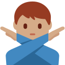 Twitter (Twemoji 14.0)  🙅🏽‍♂️  Man Gesturing NO: Medium Skin Tone Emoji