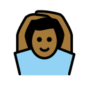 OpenMoji 13.1  🙆🏾‍♂️  Man Gesturing OK: Medium-dark Skin Tone Emoji