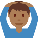 Twitter (Twemoji 14.0)  🙆🏾‍♂️  Man Gesturing OK: Medium-dark Skin Tone Emoji