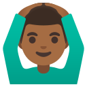 Google (Android 12L)  🙆🏾‍♂️  Man Gesturing OK: Medium-dark Skin Tone Emoji