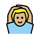 OpenMoji 13.1  🙆🏼‍♂️  Man Gesturing OK: Medium-light Skin Tone Emoji