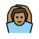 OpenMoji 13.1  🙆🏽‍♂️  Man Gesturing OK: Medium Skin Tone Emoji