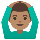 Google (Android 12L)  🙆🏽‍♂️  Man Gesturing OK: Medium Skin Tone Emoji