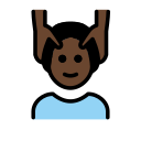 OpenMoji 13.1  💆🏿‍♂️  Man Getting Massage: Dark Skin Tone Emoji