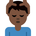 Twitter (Twemoji 14.0)  💆🏿‍♂️  Man Getting Massage: Dark Skin Tone Emoji