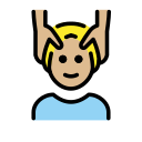 OpenMoji 13.1  💆🏼‍♂️  Man Getting Massage: Medium-light Skin Tone Emoji
