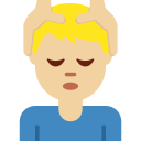 Twitter (Twemoji 14.0)  💆🏼‍♂️  Man Getting Massage: Medium-light Skin Tone Emoji