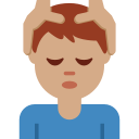 Twitter (Twemoji 14.0)  💆🏽‍♂️  Man Getting Massage: Medium Skin Tone Emoji