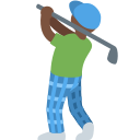 Twitter (Twemoji 14.0)  🏌🏿‍♂️  Man Golfing: Dark Skin Tone Emoji