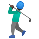 Google (Android 12L)  🏌🏿‍♂️  Man Golfing: Dark Skin Tone Emoji