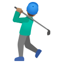 Google (Android 12L)  🏌🏽‍♂️  Man Golfing: Medium Skin Tone Emoji